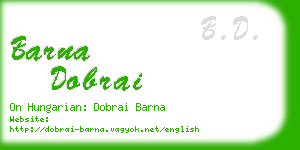 barna dobrai business card